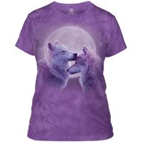 Ladies T-Shirt Mountain Artwear Loving Wolves XL - thumbnail