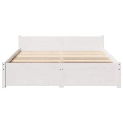 Bedframe zonder matras massief grenenhout wit 140x200 cm