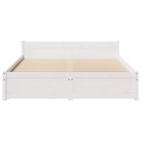 Bedframe zonder matras massief grenenhout wit 140x200 cm - thumbnail
