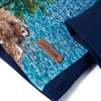 Kindershirt met lange mouwen beren en landschapprint 104 marineblauw - thumbnail