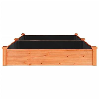 Plantenbak verhoogd met voering 240x120x25 cm vurenhout bruin