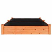 Plantenbak verhoogd met voering 240x120x25 cm vurenhout bruin - thumbnail