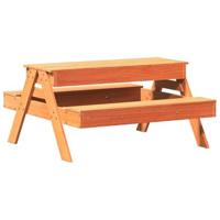 Picknicktafel met zandbak voor kinderen grenenhout wasbruin - thumbnail