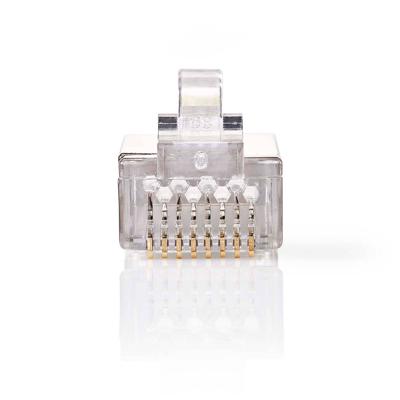 RJ45-Connector | Male | Stranded STP CAT6 | Recht | Verguld | 1 Stuks | PVC | Transparant
