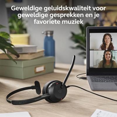Jabra Evolve2 50 On Ear headset Kabel, Bluetooth Mono Zwart Ruisonderdrukking (microfoon), Noise Cancelling Headset, Mono, Microfoon uitschakelbaar (mute),
