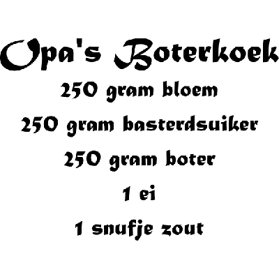 Opa's Boterkoek - Muursticker