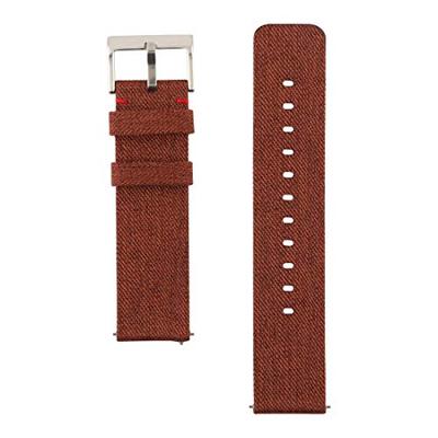 Canvas nylon bandje Fitbit Versa 1 / 2 & Lite - Bruin - thumbnail