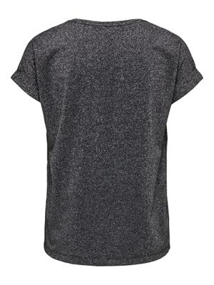 Only Onlmoster Glitter S/s Top Noos Jrs T-shirt Korte Mouw Black Silver Lurex