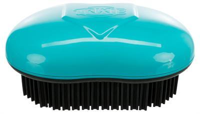 TRIXIE TEXTIELBORSTEL ZWART / TURQUOISE 7X10 CM