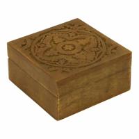 Opbergdoos Sheesham met Bloem - thumbnail