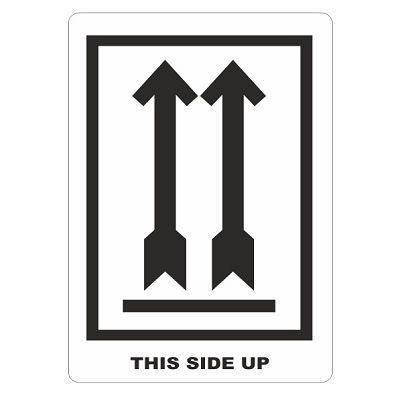 Etiket wit/zwart 70x110mm This Side Up