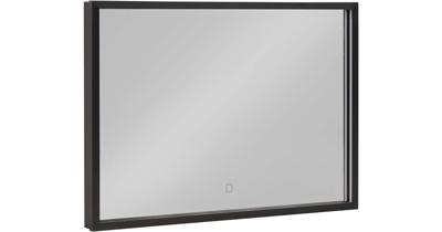 Saqu Nero Spiegel met LED verlichting en verwarming Mat Zwart 80x60 cm Saqu Nero Spiegel met LED verlichting en verwarming Mat Zwart 80x60 cm