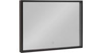 Saqu Nero Spiegel met LED verlichting en verwarming Mat Zwart 80x60 cm - thumbnail