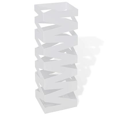VidaXL Paraplu- en wandelstokhouder strepen wit vierkant staal 48,5 cm VidaXL Paraplu- en wandelstokhouder strepen wit vierkant staal 48,5 cm