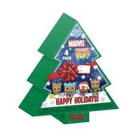 Marvel Pocket Pop Holiday Tree 4-Pack - Baby Groot, Thor, Spider-Man, Groot (Glow in the Dark) - thumbnail