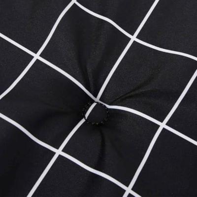 VidaXL Tuinbankkussen ruitpatroon 150x50x3 cm stof zwart