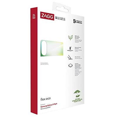 ZAGG InvisibleShield Flex Eco schermbeschermer compatibel met Galaxy Z Flip4 5G, duurzaam, glasachtig, schokbestendig, (transparant)