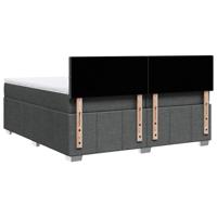 Boxspring met matras stof donkergrijs 200x200 cm - thumbnail