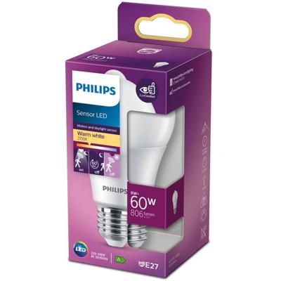 Philips led lamp E27 60W 806LM peer mat + sensor Philips led lamp E27 60W 806LM peer mat + sensor