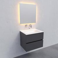 Badkamermeubel Solid Surface BWS Oslo 60x46 cm Mat Antraciet (zonder kraangaten) - thumbnail
