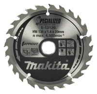 Makita Accessoires Cirkelzaagblad Hout | Efficut 136x20x1,5 25T 23g - E-12120 - E-12120 - thumbnail