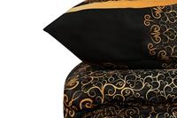 Beddengoedset - 1 dekbedovertrek 220 x 240 cm + 2 kussenslopen 60 x 60 cm - 100% versterkt katoen - Zwart - thumbnail