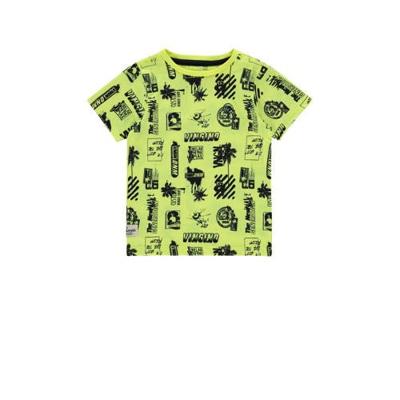 Vingino T-shirt Hozan met all over print neon geel/zwart Vingino T-shirt Hozan met all over print neon geel/zwart