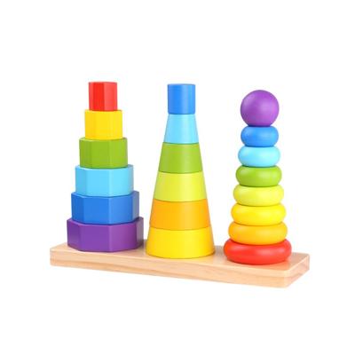 Tooky Toy stapeltoren vormen junior 26 cm hout 21 delig