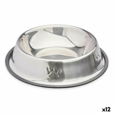 Voerbak voor honden Mascow Grijs Zilverkleurig Rubber Metaal 26 x 7 x 26 cm 26 x 5,5 x 26 cm (12 Stuks) - thumbnail