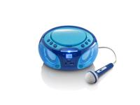 Draagbare FM Radio CD/MP3/USB Microfoon & Lichteffecten Blauw - thumbnail