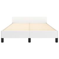 Bedframe met hoofdbord kunstleer wit 120x190 cm - thumbnail