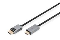 Digitus DB-340202-030-S DisplayPort-kabel DisplayPort / HDMI Aansluitkabel DisplayPort-stekker, HDMI-A-stekker 3 m Zwart 4K UHD, Afgeschermd (drievoudig), - thumbnail