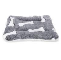 Nobleza Hondenkleed - Grijs / wit pluche - Maat M/L - 65x85 cm - thumbnail