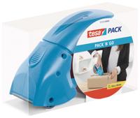tesa Tapedispenser Pack n Go Blauw Rolbreedte (max.): 50 mm Rollengte (max.) 66 m Incl. plakfolierol 50 m x 50 mm - thumbnail