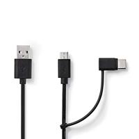 Nedis 2 in 1 USB-laad- en synchronisatiekabel USB A mannelijk - thumbnail