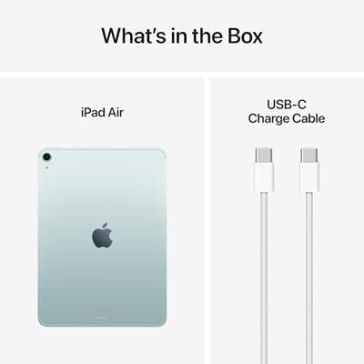 Apple iPad Air 11‑inch met M3‑chip: Liquid Retina-display, 128 GB, 12‑MP camera aan de voor -en achterkant, wifi 6E + 5G mobiel internet, gemaakt voor Apple Intelligence, Touch ID – Blauw