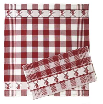 Theedoek molen rood 60x65cm 100% katoen