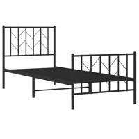 Bedframe met hoofd- en voeteneinde metaal zwart 80x200 cm - thumbnail
