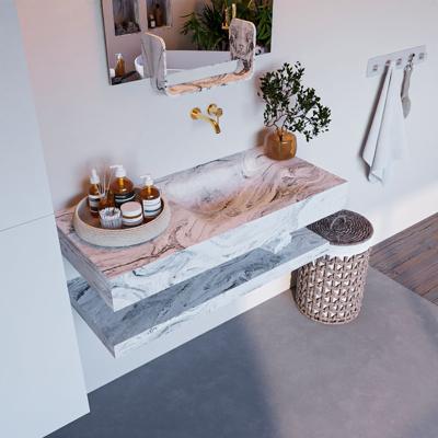 MONDIAZ ALAN-DLUX 100cm planchet Glace. Vrijhangende wastafel CLOUD rechts zonder kraangat, kleur Glace. MONDIAZ ALAN-DLUX 100cm planchet Glace. Vrijhangende wastafel CLOUD rechts zonder kraangat, kleur Glace.