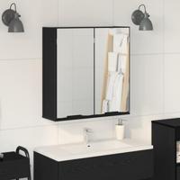 Spiegelkast met plank Zwart Eiken 64 x 20 x 67 cm Bewerkt hout - thumbnail