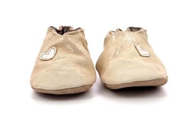 Zacht lederen babyslofjes Mini Love 874682-10 Robeez© goud