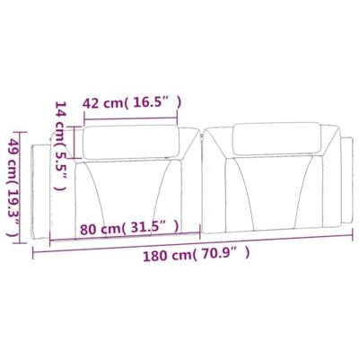 Hoofdbordkussen 180 cm kunstleer zwart en wit