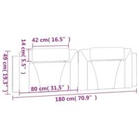 Hoofdbordkussen 180 cm kunstleer zwart en wit - thumbnail