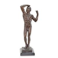 Bronzen beeld van Adam hoogte 39 cm - thumbnail