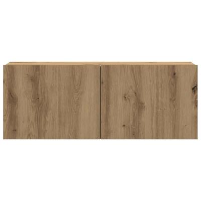 8-delig Tv-meubelset wandmontage bewerkt hout artisanaal eiken