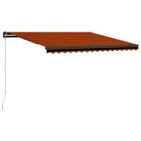 Luifel handmatig uittrekbaar 450x300 cm oranje en bruin - thumbnail