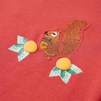 Kindershirt met lange mouwen eekhoornprint 116 roodbruin - thumbnail