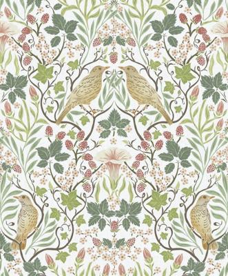Marburg Heritage Behang met vogels en Art Nouveau bladeren - 47620