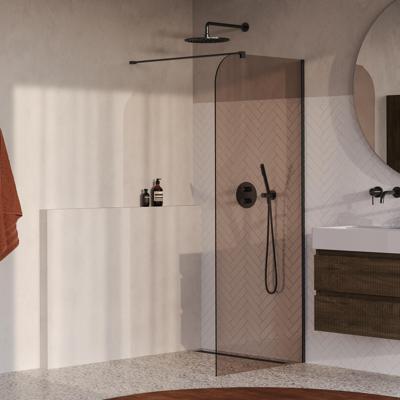 BRAUER Orion inloopdouche brons glas 100x200 incl. glascoating Geborsteld Gunmetal PVD