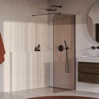 BRAUER Orion inloopdouche brons glas 100x200 incl. glascoating Geborsteld Gunmetal PVD - thumbnail